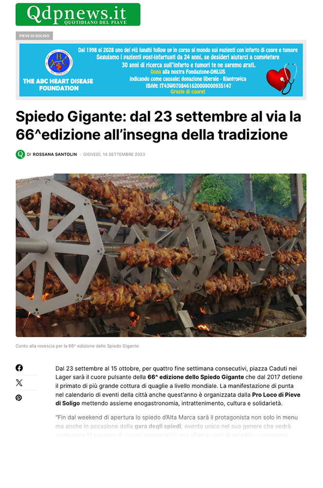 Il 66esimo Spiedo Gigante su Qdpnews.it!